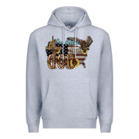 Heather Grey One nation under god 4th of july Premium Hoodie - HowdyJamesFarm