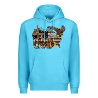 Ocean Blue One nation under god 4th of july Premium Hoodie - HowdyJamesFarm