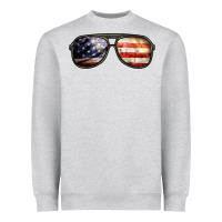 Heather Grey amerıcan flag glasses Heavyweight Sweatshirt - BarkalooDesign