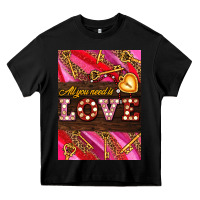 Black all you need is love Heavy Core Tee - AdoDesignShop