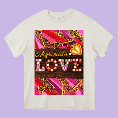 All You Need Is Love Heavy Core Tee Designed By Adodesignshop