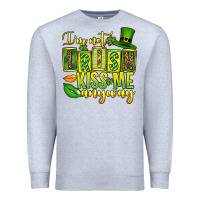 Heather Grey St. Patrick's I am not irish kiss me anyway Premium Sweatshirt - OliviaCreatesArt