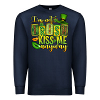 Navy St. Patrick's I am not irish kiss me anyway Premium Sweatshirt - OliviaCreatesArt