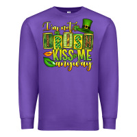 Purple St. Patrick's I am not irish kiss me anyway Premium Sweatshirt - OliviaCreatesArt