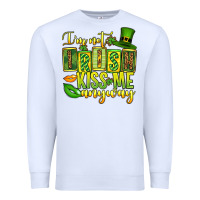 White St. Patrick's I am not irish kiss me anyway Premium Sweatshirt - OliviaCreatesArt