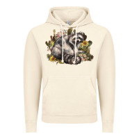 Vintage Artic floral racoon western Vintage Hoodie - NancyCooperArtShop
