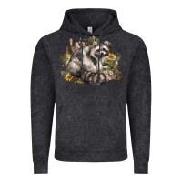 Vintage Black floral racoon western Vintage Hoodie - NancyCooperArtShop