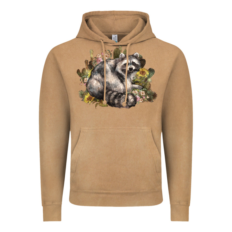 Floral Racoon Western Vintage Hoodie by NancyCooperArtShop | Teevron