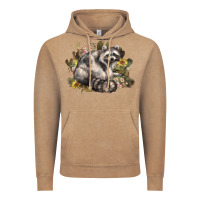 Vintage Coffee floral racoon western Vintage Hoodie - NancyCooperArtShop