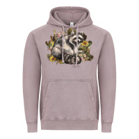 Vintage Zinc floral racoon western Vintage Hoodie - NancyCooperArtShop