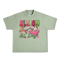 Oil Green sleigh all day Urban Heavy Tee - MaliasSmallBusiness