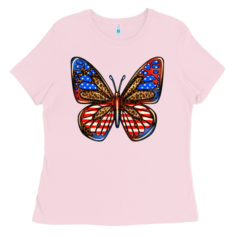 4th Of July Butterfly Ladies Tee by BundleAndBundleShop | Teevron