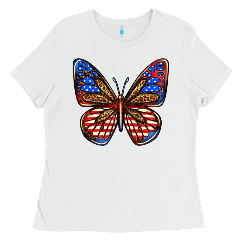 4th Of July Butterfly Ladies Tee by BundleAndBundleShop | Teevron