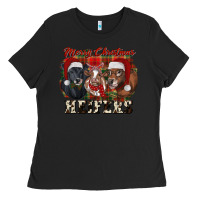 Black Merry Christmas Heifers Ladies Tee - RanaPortraitStore