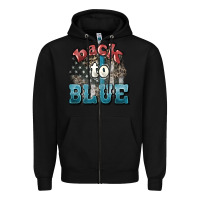 Black Back to blue 4th of july Zipper Hoodie - HowdyJamesFarm