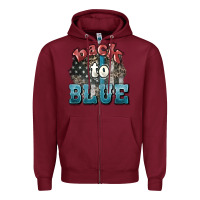 Burgundy Back to blue 4th of july Zipper Hoodie - HowdyJamesFarm