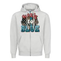 Dove Grey Back to blue 4th of july Zipper Hoodie - HowdyJamesFarm