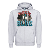 Heather Grey Back to blue 4th of july Zipper Hoodie - HowdyJamesFarm