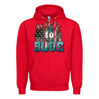 Red Back to blue 4th of july Zipper Hoodie - HowdyJamesFarm