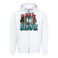 White Back to blue 4th of july Zipper Hoodie - HowdyJamesFarm