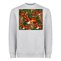 Heather Grey Christmas Santa Claus peace hand Heavyweight Sweatshirt - Jasminsmagicworld