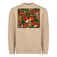 Christmas Santa Claus Peace Hand Heavyweight Sweatshirt | Teevron