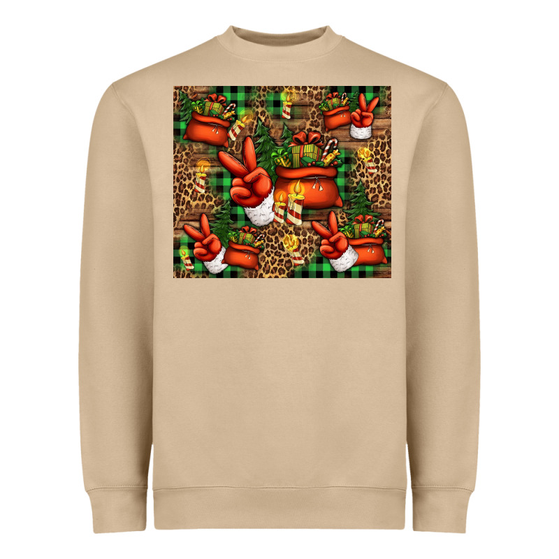 Christmas Santa Claus Peace Hand Heavyweight Sweatshirt by Jasminsmagicworld | Teevron