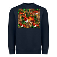 Navy Christmas Santa Claus peace hand Heavyweight Sweatshirt - Jasminsmagicworld