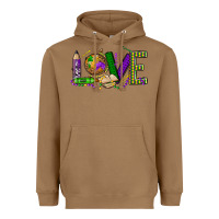 Toasted Coconut love teacher mardi gras Heavyweight Hoodie - OliviaCreatesArt