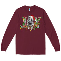 Burgundy Russian Blue Cat Joy Long Sleeve Tee - LillyAllenDesigns