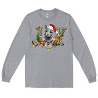Heather Grey Russian Blue Cat Joy Long Sleeve Tee - LillyAllenDesigns