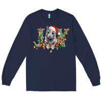 Navy Russian Blue Cat Joy Long Sleeve Tee - LillyAllenDesigns