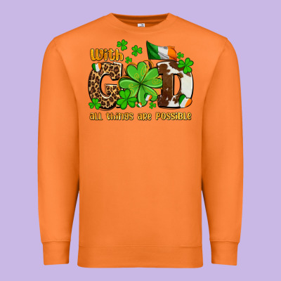 With God All Things Are Possible Premium Sweatshirt Designed By Oliviacreatesart
