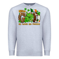 Heather Grey with god all things are possible Premium Sweatshirt - OliviaCreatesArt