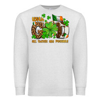Oatmeal Heather with god all things are possible Premium Sweatshirt - OliviaCreatesArt