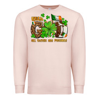 Pale Pink with god all things are possible Premium Sweatshirt - OliviaCreatesArt