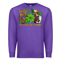 Purple with god all things are possible Premium Sweatshirt - OliviaCreatesArt
