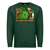 Sports Green with god all things are possible Premium Sweatshirt - OliviaCreatesArt