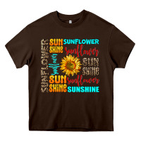 Chocolate Brown sunflower sunshine Heavy Core Tee - AdoDesignShop