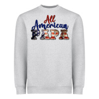 Heather Grey all american papa Heavyweight Sweatshirt - BarkalooDesign