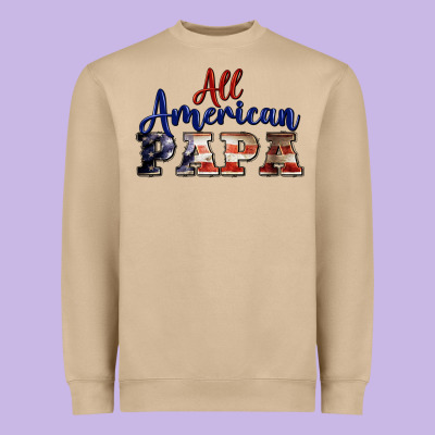 All American Papa Heavyweight Sweatshirt Designed By Barkaloodesign