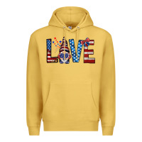 Antique Gold 4th Of July love gnome Premium Hoodie - HowdyJamesFarm