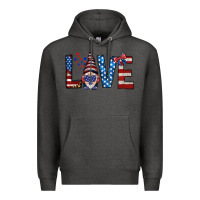 Charcoal Heather 4th Of July love gnome Premium Hoodie - HowdyJamesFarm