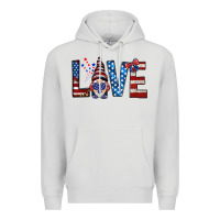 Dove Grey 4th Of July love gnome Premium Hoodie - HowdyJamesFarm