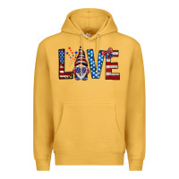 Mustard 4th Of July love gnome Premium Hoodie - HowdyJamesFarm