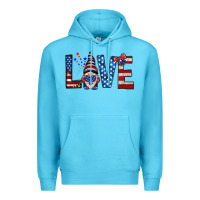 Ocean Blue 4th Of July love gnome Premium Hoodie - HowdyJamesFarm