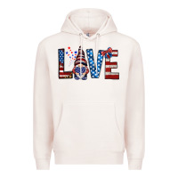 Pale Pink 4th Of July love gnome Premium Hoodie - HowdyJamesFarm