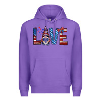 Purple 4th Of July love gnome Premium Hoodie - HowdyJamesFarm