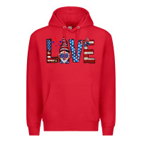 Red 4th Of July love gnome Premium Hoodie - HowdyJamesFarm