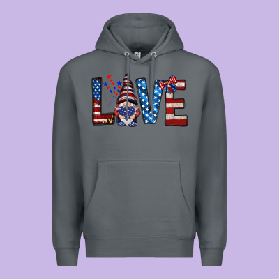 4th Of July Love Gnome Premium Hoodie Designed By Howdyjamesfarm